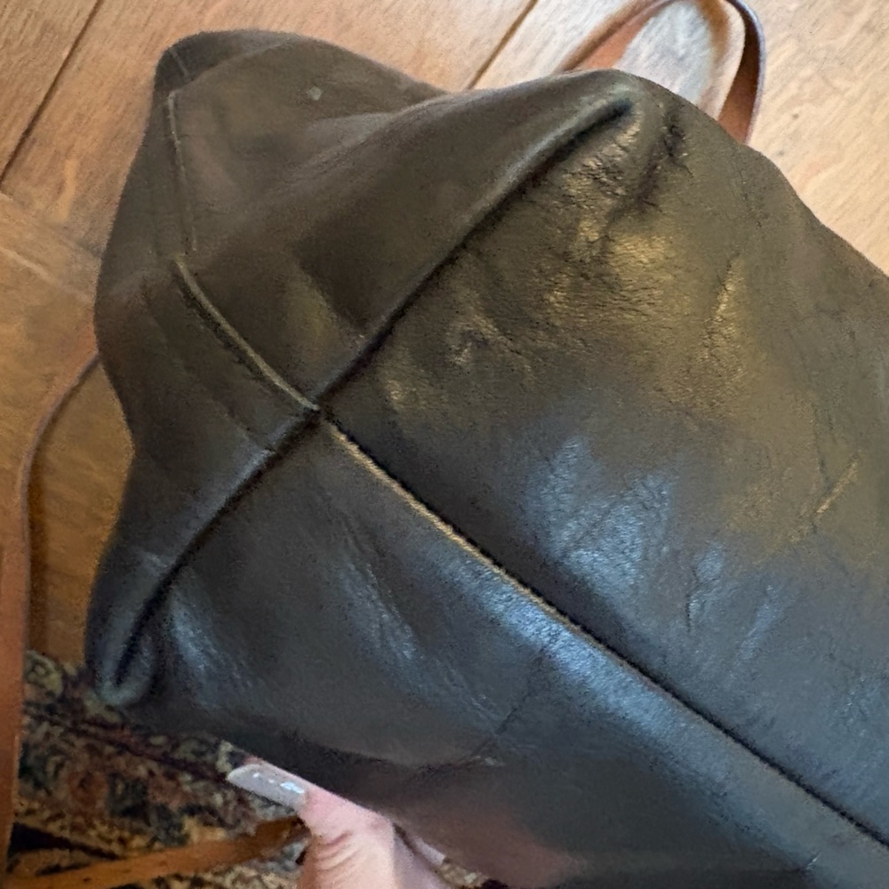 Madewell Black Leather Tote with Tan Straps - Picture 5 of 14